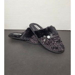 Kuailu Women's Size 36 Slippers Black Embellished Slip On Mules